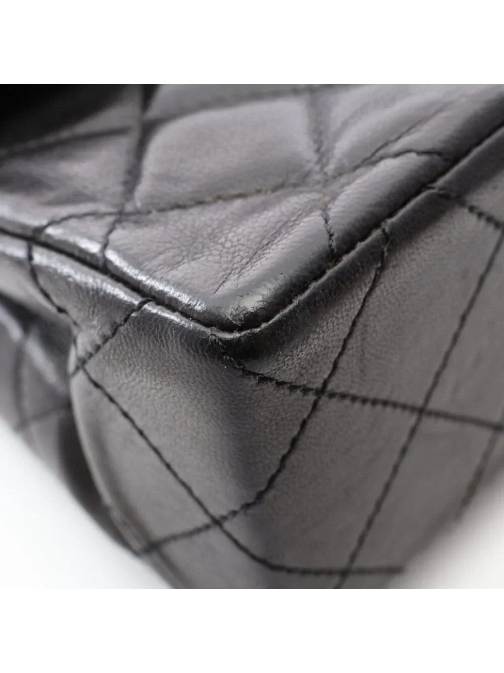 Chanel Shoulder Bag Quilted Limited Edition Double Flap Black Lambskin Chain